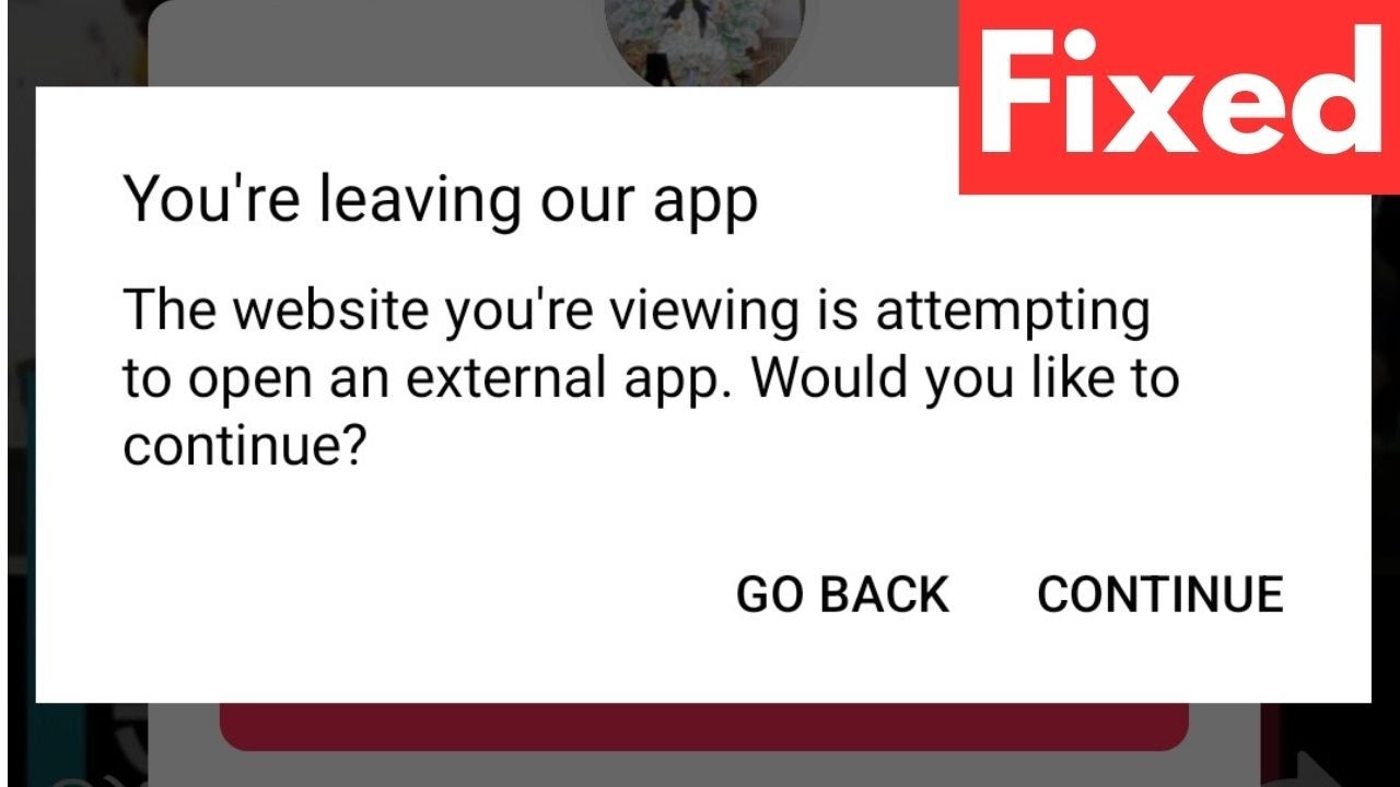 Fix You're Leaving Your App Problem The Website You Are Viewing Is Attempting To Open External App