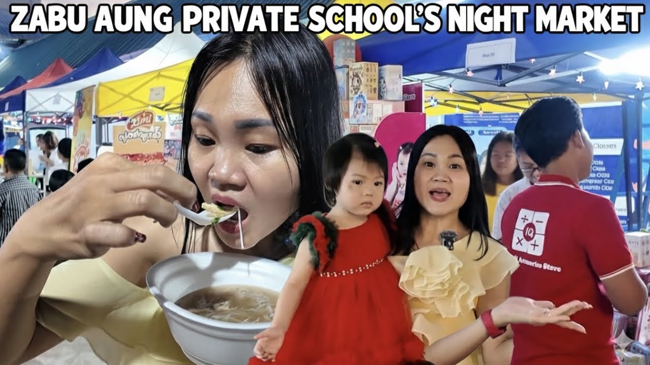 Try the Foods and snacks At Zabu Aung Private School’s Night Market 🥰••