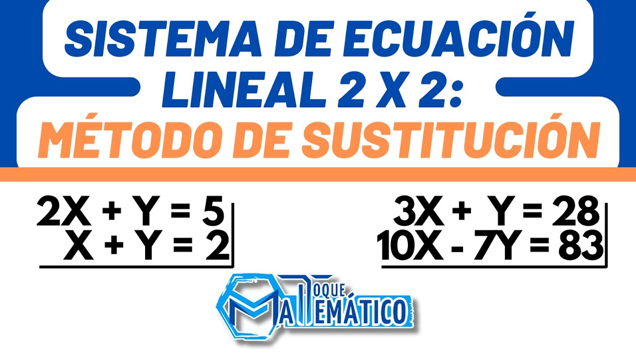 METODO DE SUSTITUCIÓN | Método de Sustitución [explicado paso a paso] | Ecuaciones Lineales 2x2
