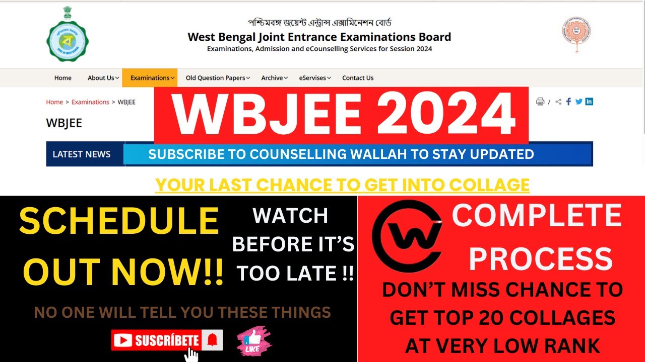 WBJEE COUNSELLING 2024 || Important dates || full counselling procedure || counselling wallah