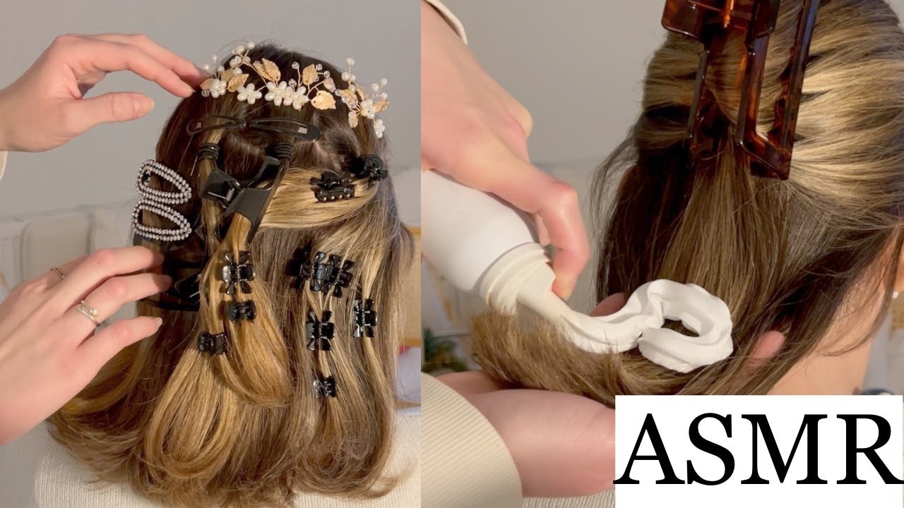 ASMR | Wishing You Happy New Year with Hair Clips & Hair Brushing 🥂✨💆🏼‍♀️💗 (hair play, no talking)