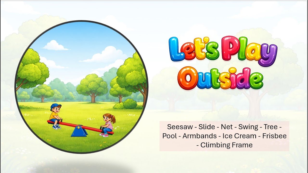 A1 ESL | Classroom Vocabulary Lesson – Playground (Quiz + Listening) | #VF52
