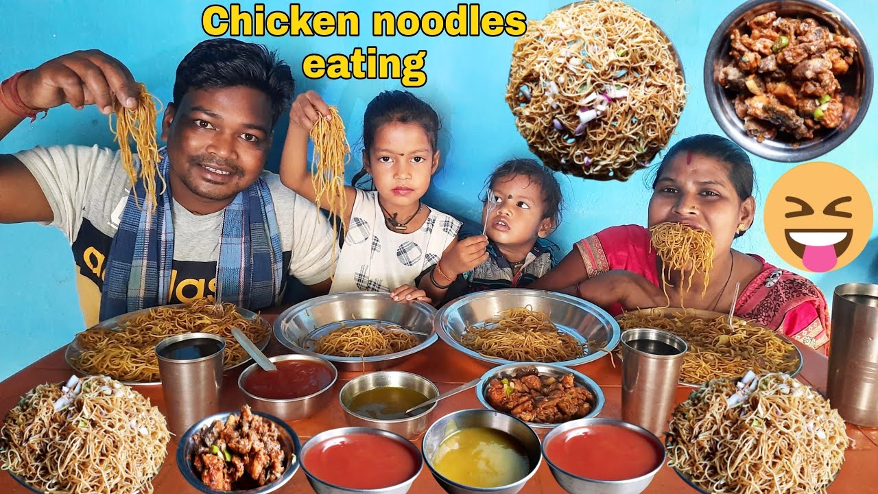 Today chicken noodles eating | Today my family chicken noodles eating | eating show