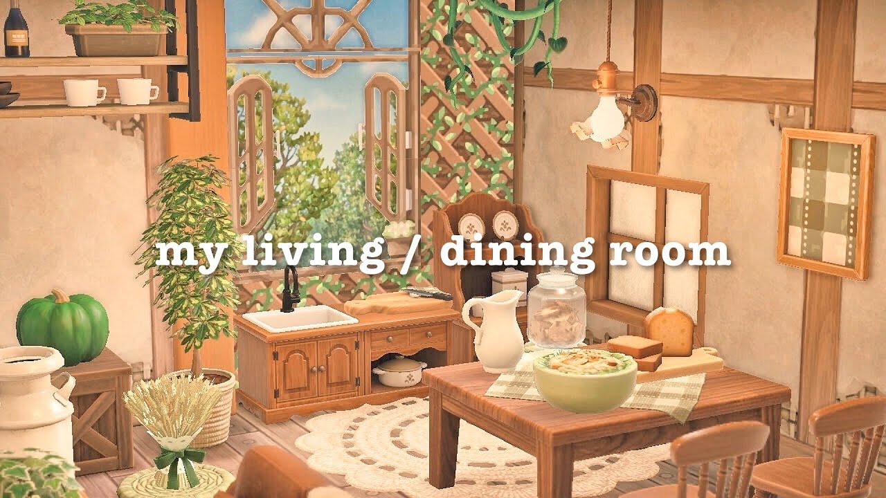 my home interior / kitchen living dining | カントリールームインテリア レイアウト | Speed Build | animal crossing|あつ森