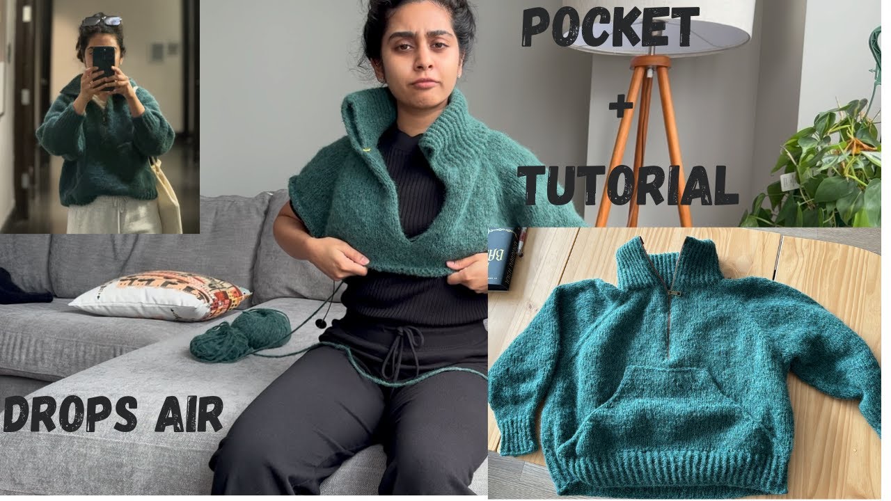 I Knit the PetiteKnit Zipper Sweater with a Lululemon-Style Pocket!