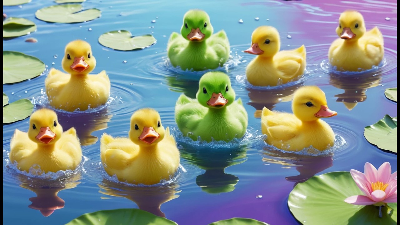 Fünf kleine Enten schwimmen, schwimmen, schwimmen | Entenlied & Wasserspaß für