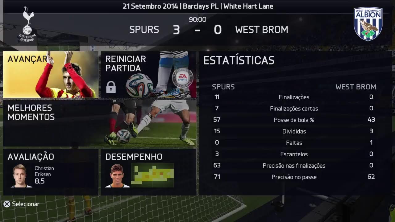 Live FIFA 15 - Modo Carreira com Spurs Vamos se classificar # 1