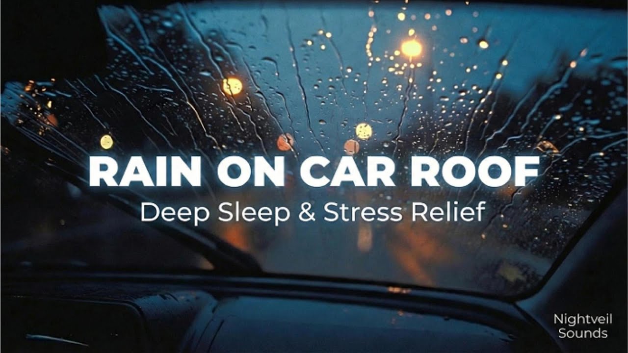 10 Hours Rain on Car Roof for Deep Sleep
