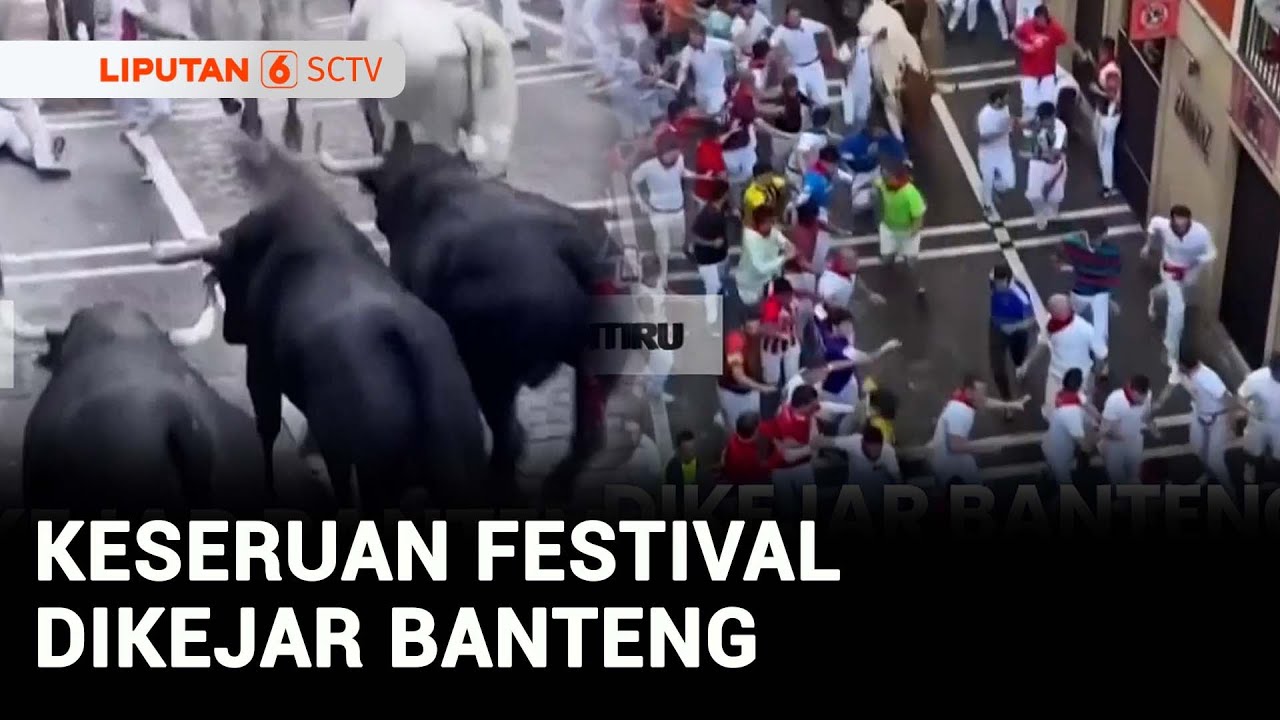 Seru! Ribuan Warga Spanyol Ikuti Festival Berlari Dikejar Banteng | Liputan 6