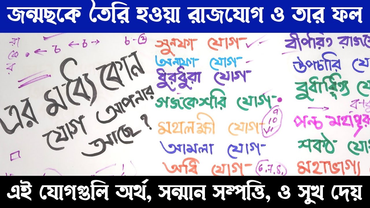এর মধ্যে কোন শুভ যোগ আপনার জন্মছকে আছে | #anandashastri 