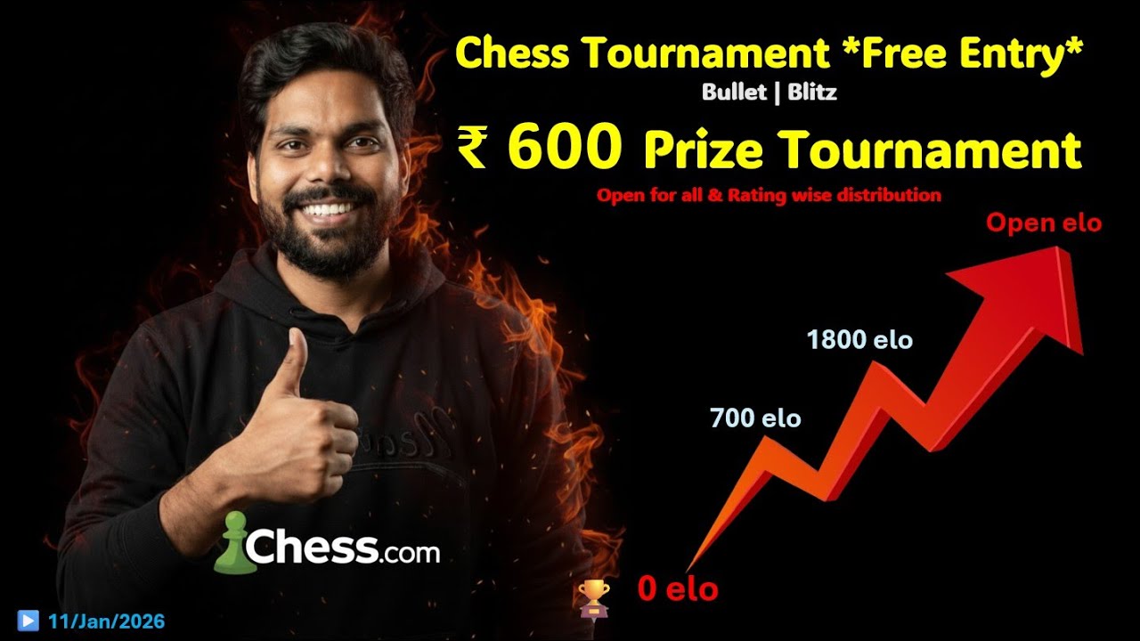 ₹600 Prize LIVE  - Free Entry♟️Chess.com #shorts #chesslive #chessindia #chessstream
