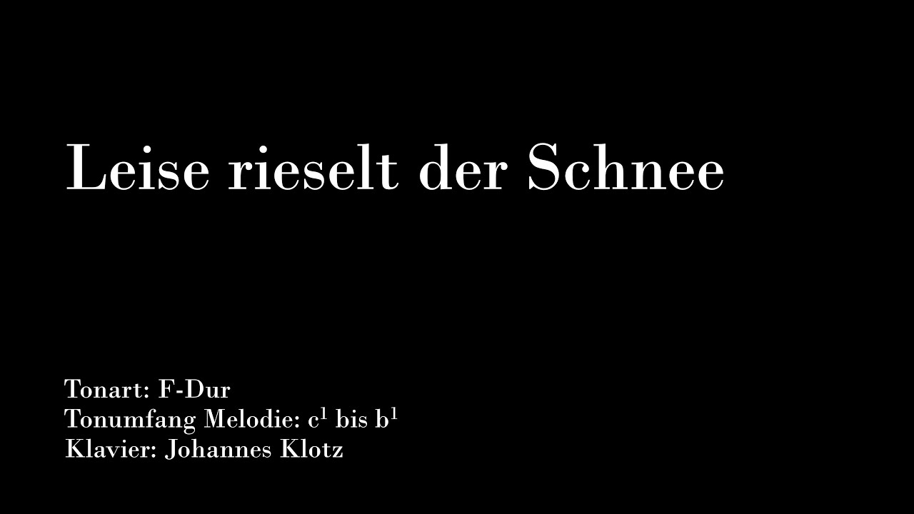 Leise rieselt der Schnee / Weihnachtslied mit Klavierbegleitung zum Mitsingen / Karaoke / F-Dur