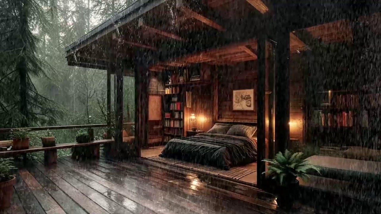 Fin de longue journée – Pluie nocturne apaisante – Maison tranquille – Lâcher prise 😴🌧️