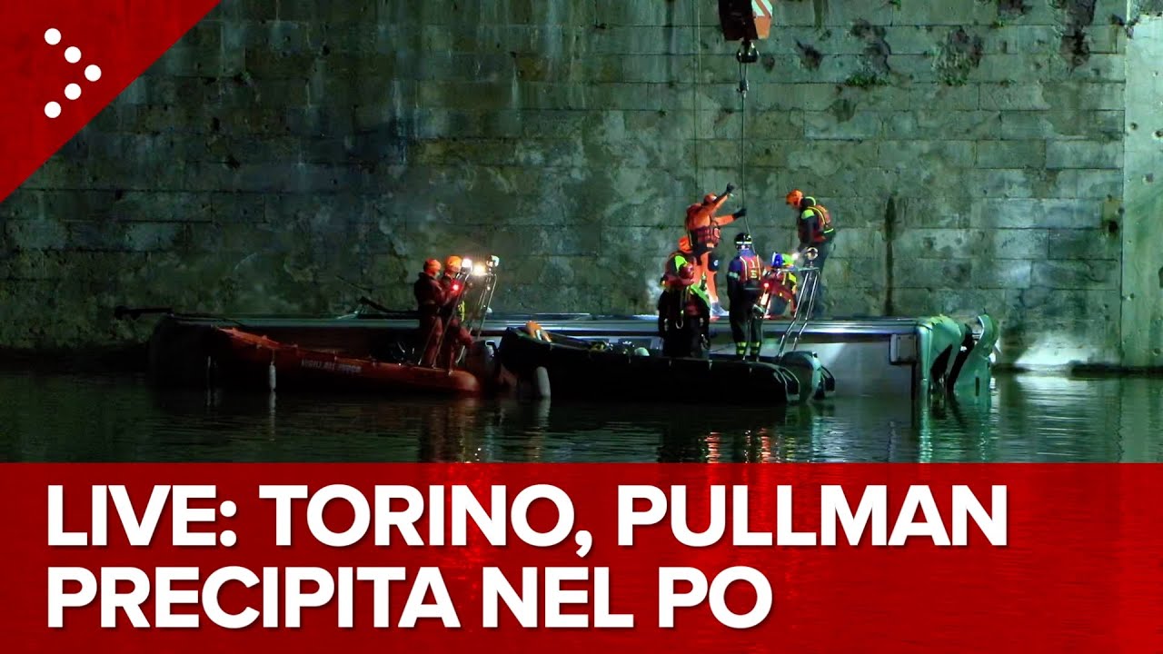 LIVE Torino, autobus turistico precipita nel fiume Po: diretta video
