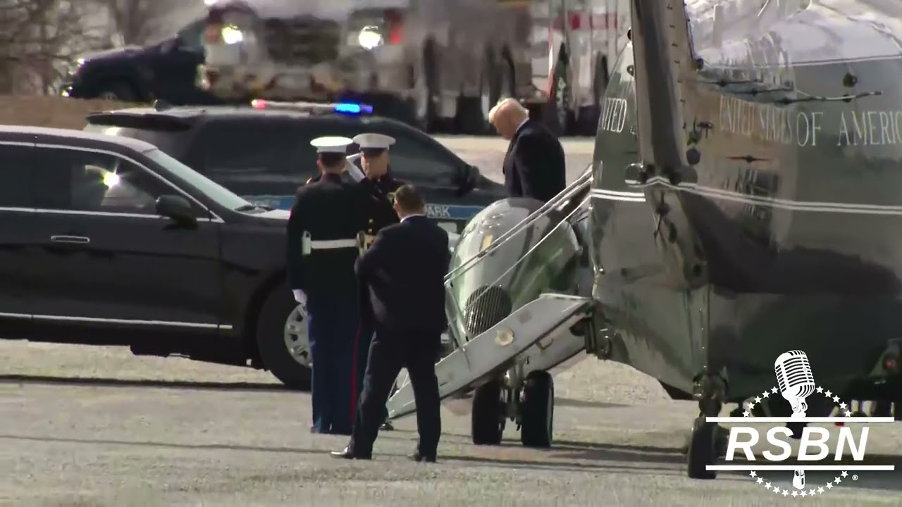 WATCH: President Trump Arrives to CPAC 2025 in Marine One - 2/22/25
