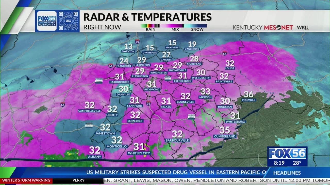 Kentucky weather forecast 9:15 a.m. 1/25/26