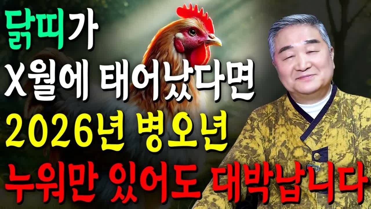 [닭띠 운세] X월생이라면 2026년 100% 대박!! 천운 내려온다? 금전·귀인·문서운 폭발 ⧸ 57·69·81·93년생 닭띠운세