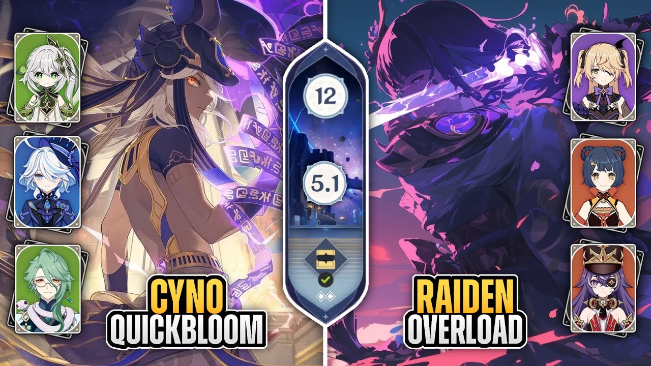 C1 Cyno QuickBloom & C0 Raiden Overload | Genshin Impact 5.1 Abyss | Floor 12 (9 stars)