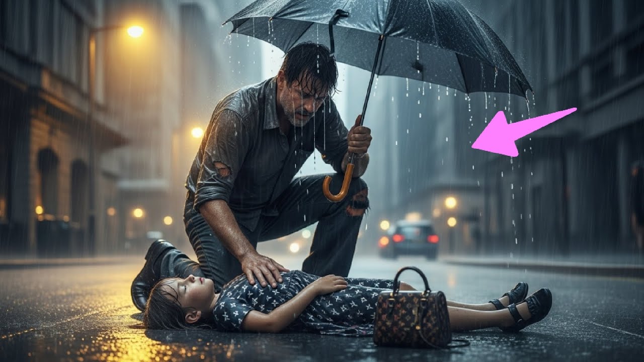 Poor Single Dad Saved a Dying Girl in the Rain — He Had No Idea She Was a Billionaire’s Daughter