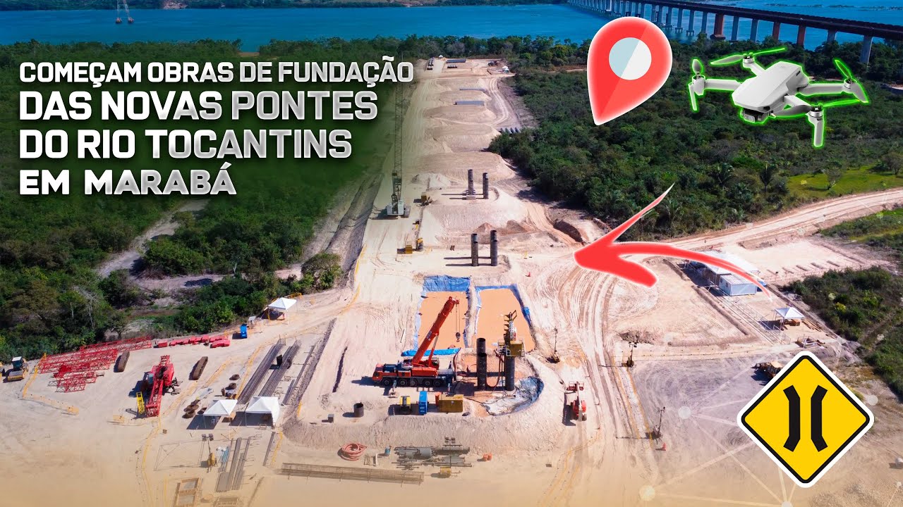 Começam obras de fundação das novas pontes do Rio Tocantins em Marabá