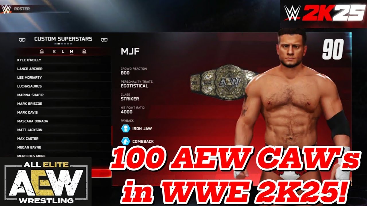 I Downloaded 100 AEW Wrestlers in WWE 2K25! This Roster is INSANE!