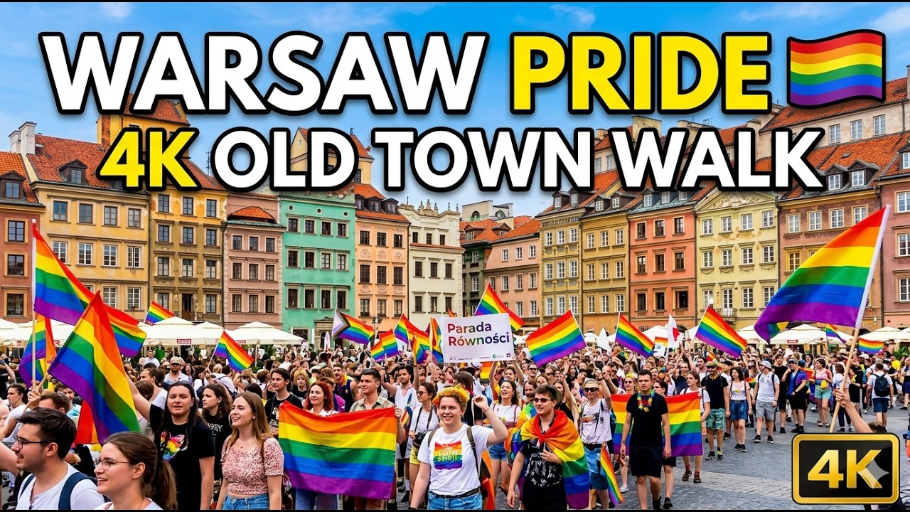 Poland Pride Parade Walk | Warsaw Old Town 4K HDR