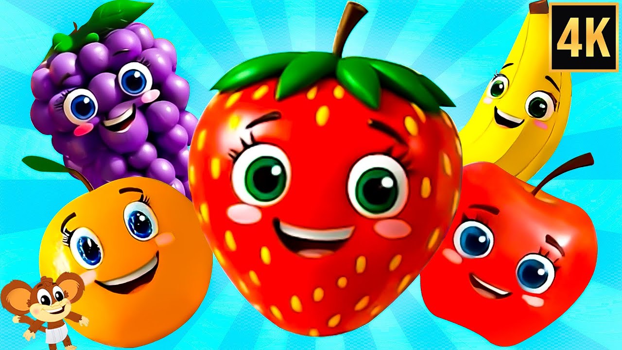 Five Little Fruits Jumping on the Bed + More Nursery Rhyme for Kids