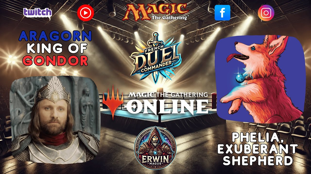 MTGO   Aragorn King of Gondor Vs Phelia, Exuberant Shepherd French Duel Commander