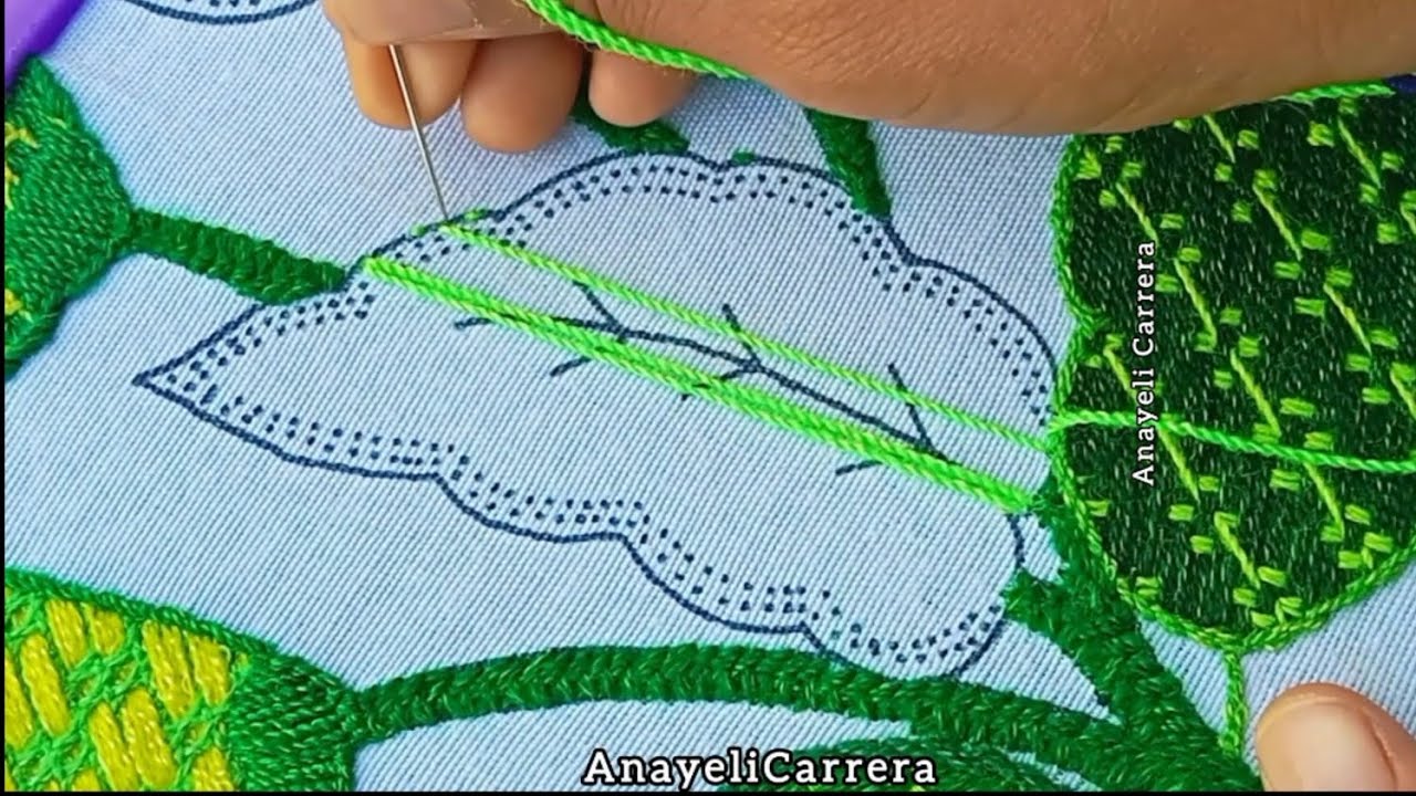#81 Idea super fácil para bordar hojas 🌿