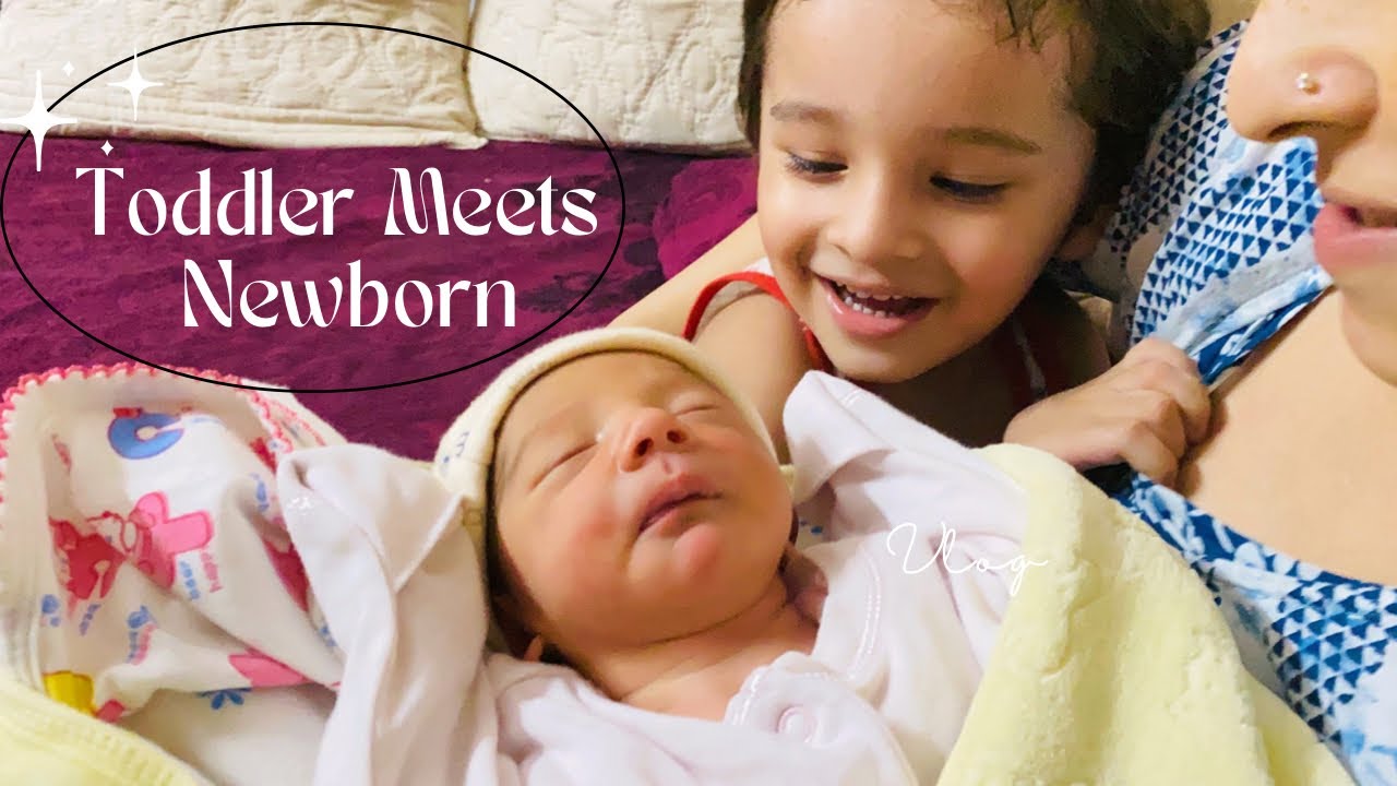 Toddler’s adorable reaction on meeting baby brother/ Introducing baby to the toddler