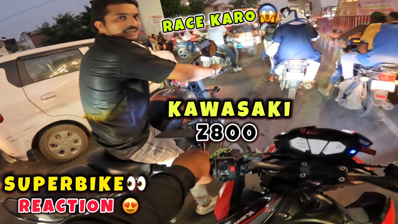CRAZY Kawasaki Z800 Loud Exhaust Reactions in India 😱 | Night Ride POV 
