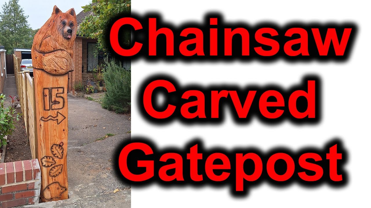 Chainsaw Carved Gatepost