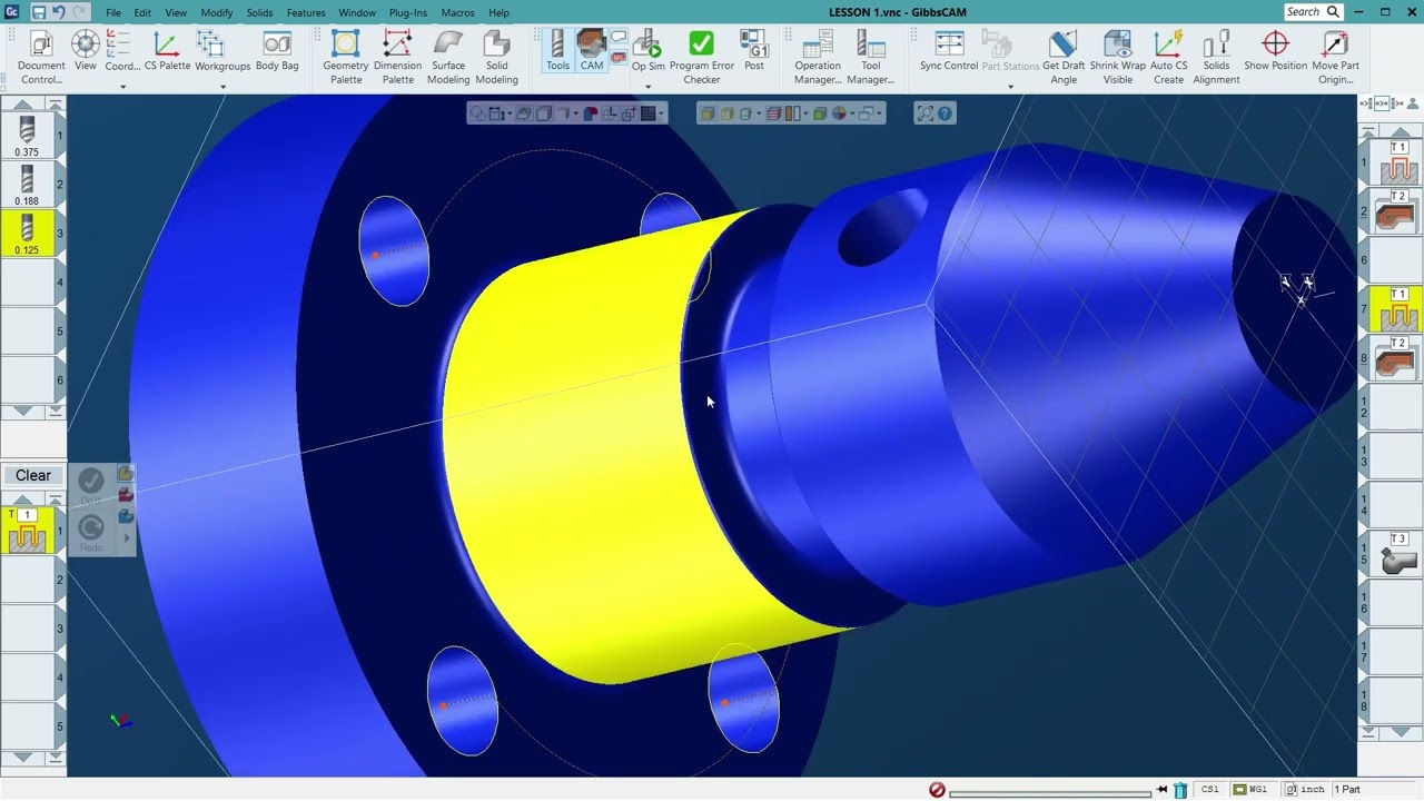 Polar Cylindrical Milling, GibbsCAM.