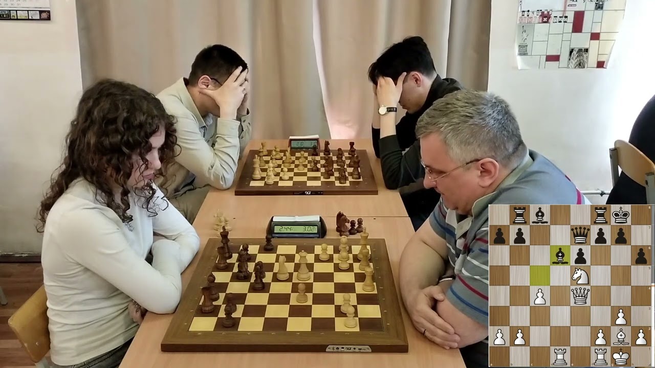 Командный турнир в ШЦ Алехина 22.06.2025. Партия GM Yevseev Denis (2429) - WIM Karmanova Olga (2066)