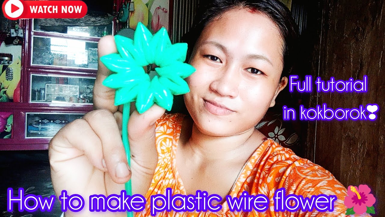 How to make plastic wire flower🌺 full tutorial in kokborok❣️🥀