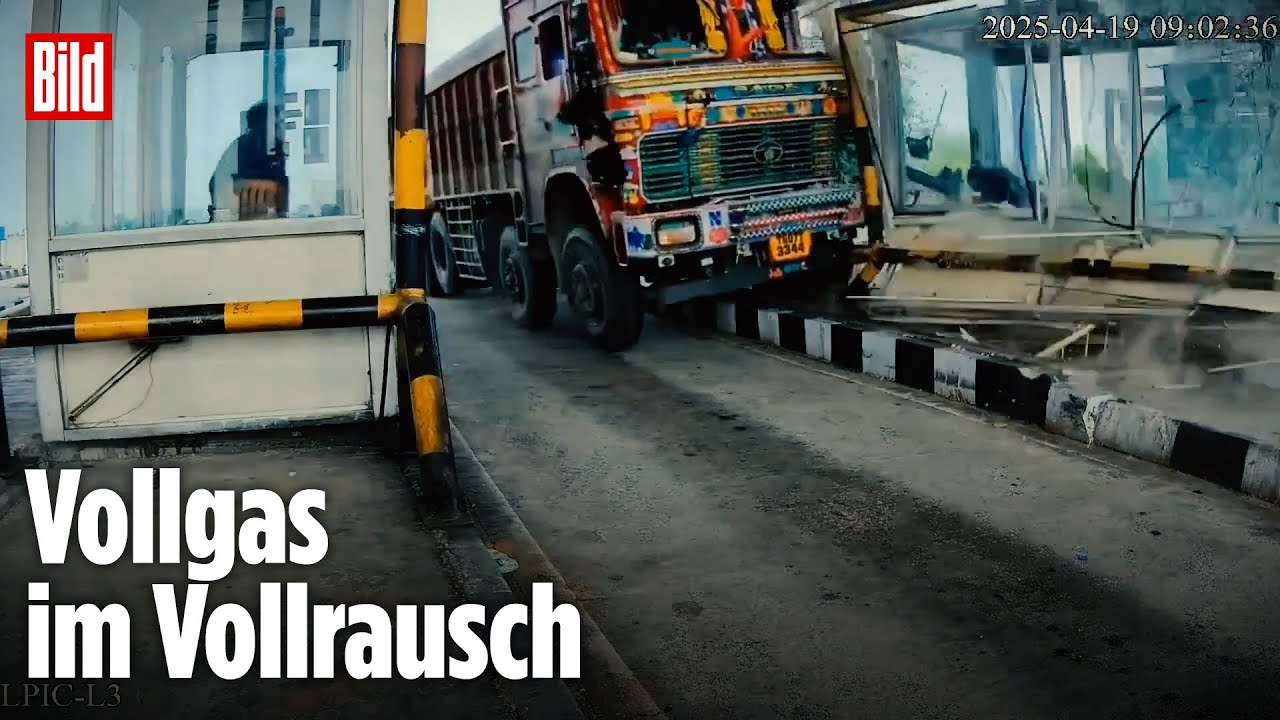 Lkw rast ungebremst in die Mautstation