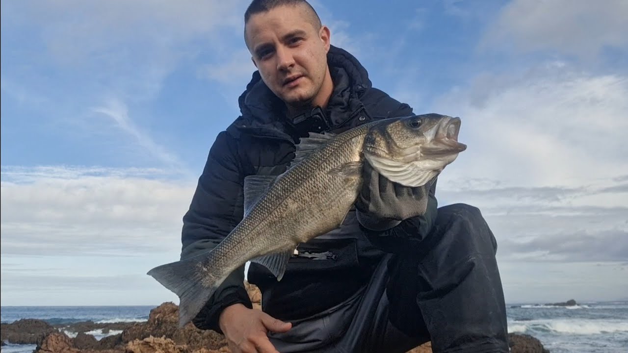 PESCANDO LA PRIMERA ROBALIZA A SPINNING DE LA TEMPORADA EN LA COSTA DE GALICIA