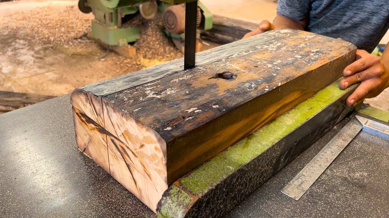 Woodturning - Building A Difficult Rustic Table From Rotten Old Wood // Woodworking Restore Old Wood