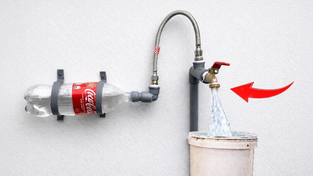 I'm amazed by this technique! great idea for overcoming low water pressure from plastic bottles.