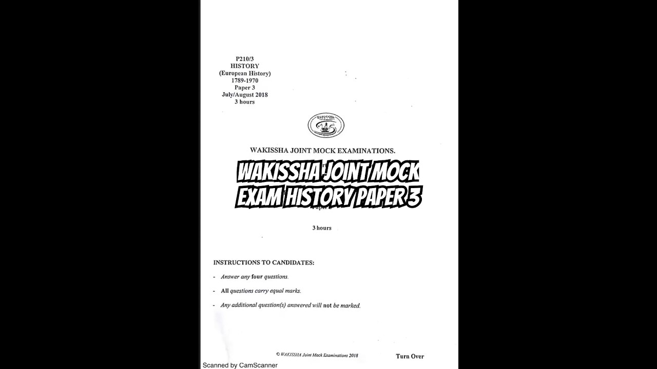 WAKISSHA JOINT MOCK EXAMINATIONS UACE HISTORY PAPER 3#katedapp #exam #education
