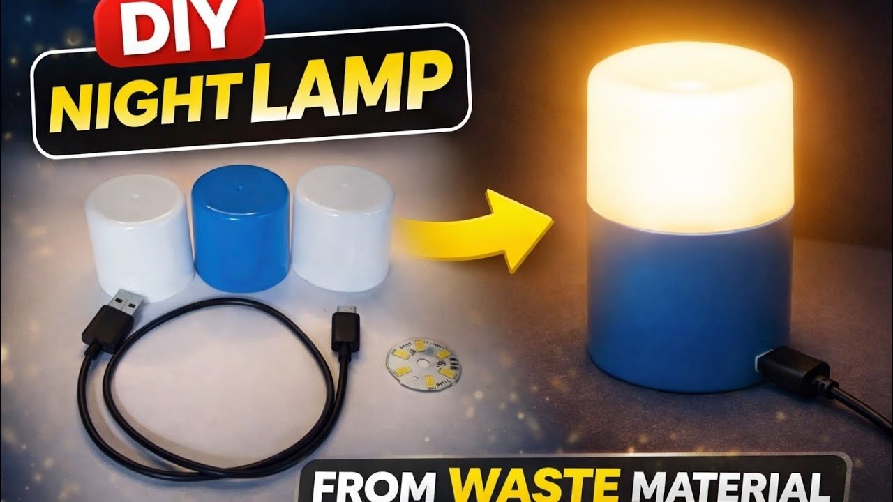 DIY Night Lamp from Waste Material 😱 | Try Now ||Don’t Throw This Away! Make a DIY Night Lamp 💡