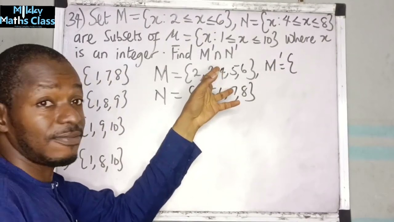 WAEC 2025 Mathematics |Question 34: How to find the intersection between the complement of two sets|