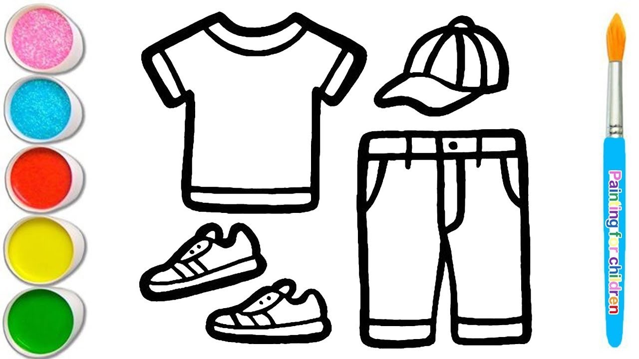 How to draw dress of school boy for kids. Let's draw colour painting together step by step for kids.