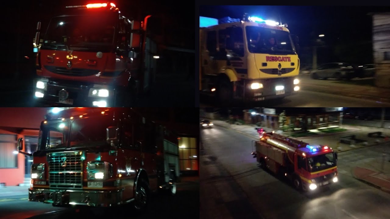 Unidades Del Cuerpo De Bomberos Osorno Respondiendo a Segunda Alarma De Incendio