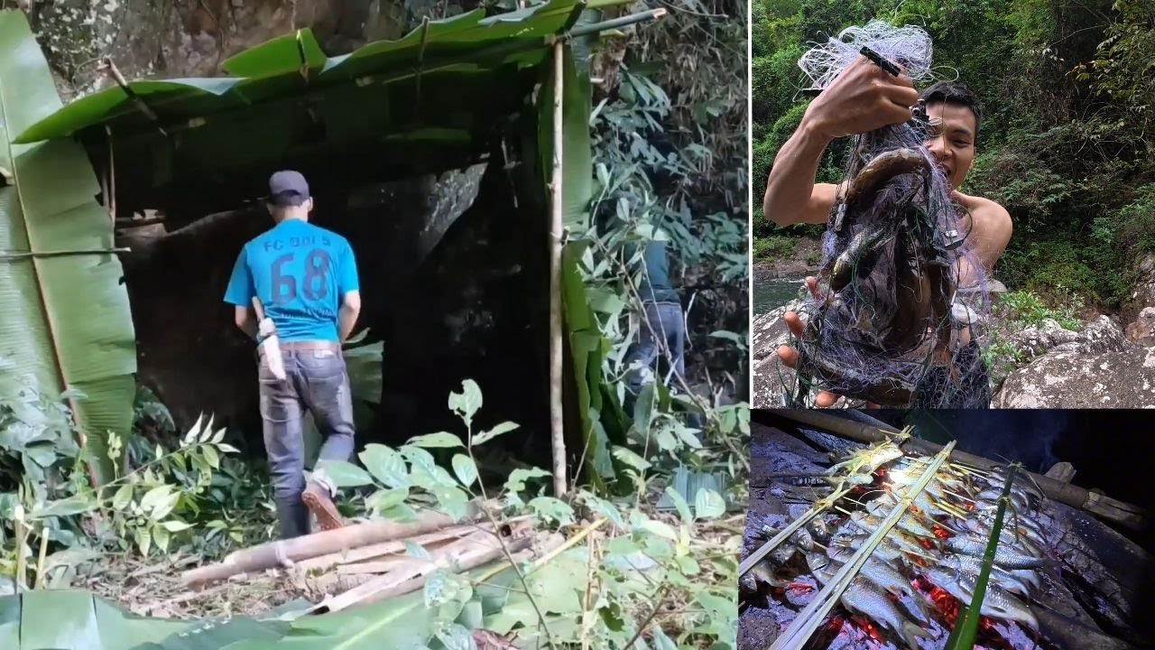 Hành trình săn cá suối trên thượng nguồn & dựng chiếc lều qua đêm mùa đông giá lạnh | Nhiệt Đới Vlog