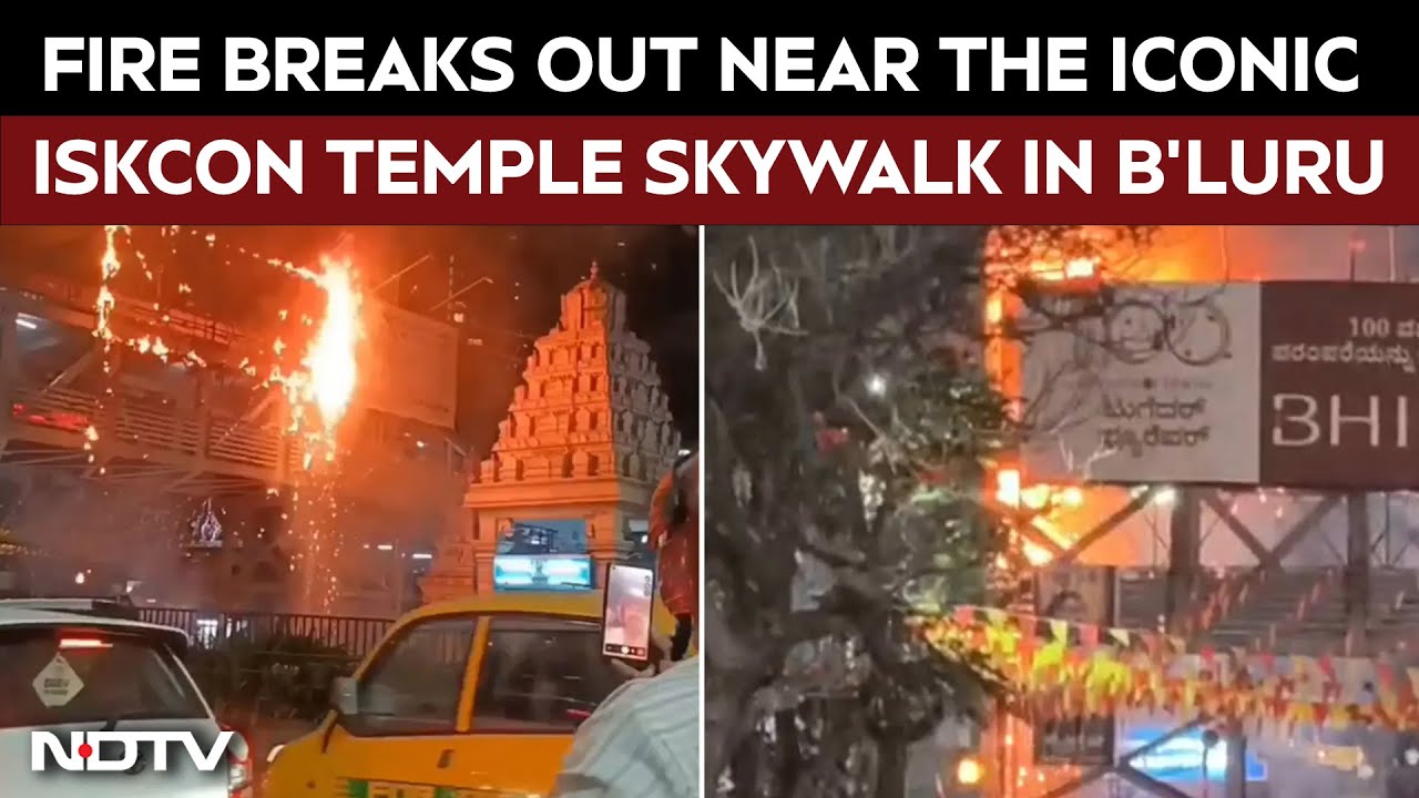 Fire Breaks Out Near The Iconic ISKCON Temple Skywalk In Bengaluru
