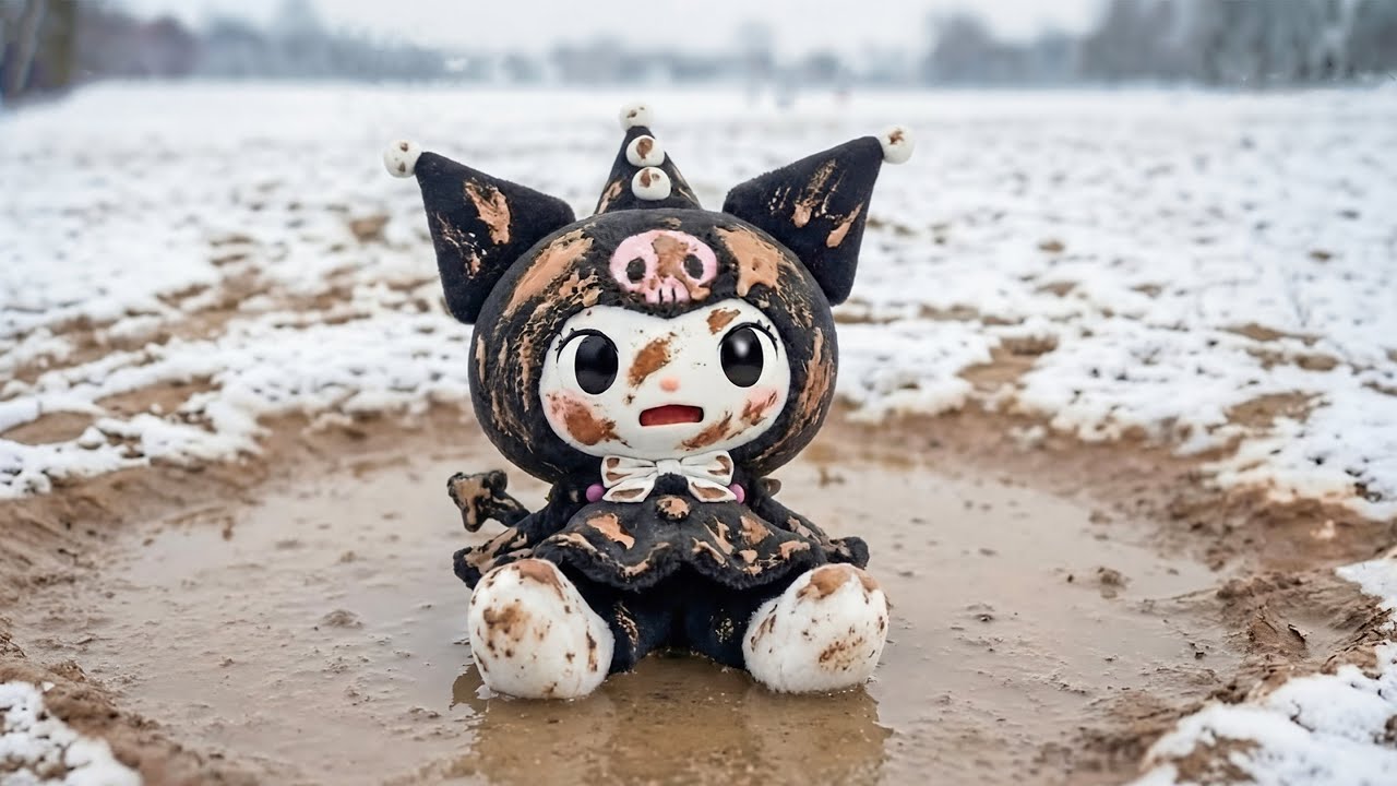 Kuromi Trapped in the Freezing Mud… All Alone! 😢