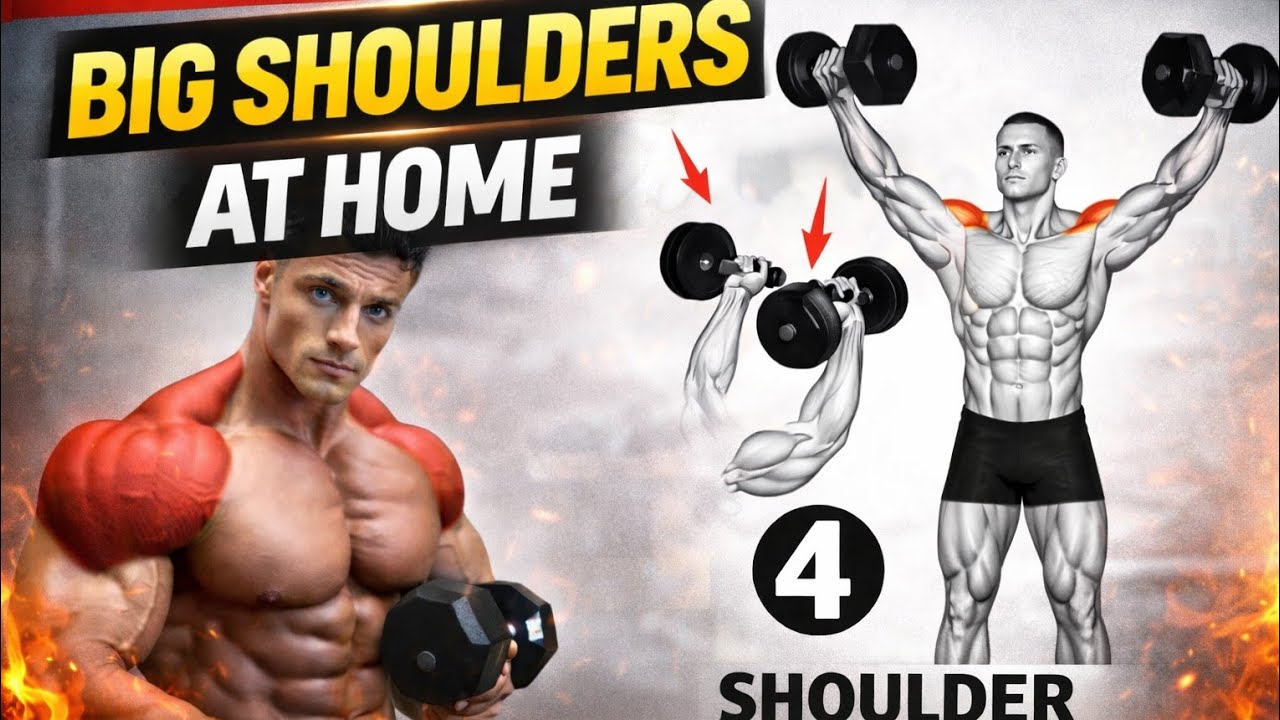  Home Shoulder Workout with Dumbbells 💪 Beginner to Advanced | No Gym