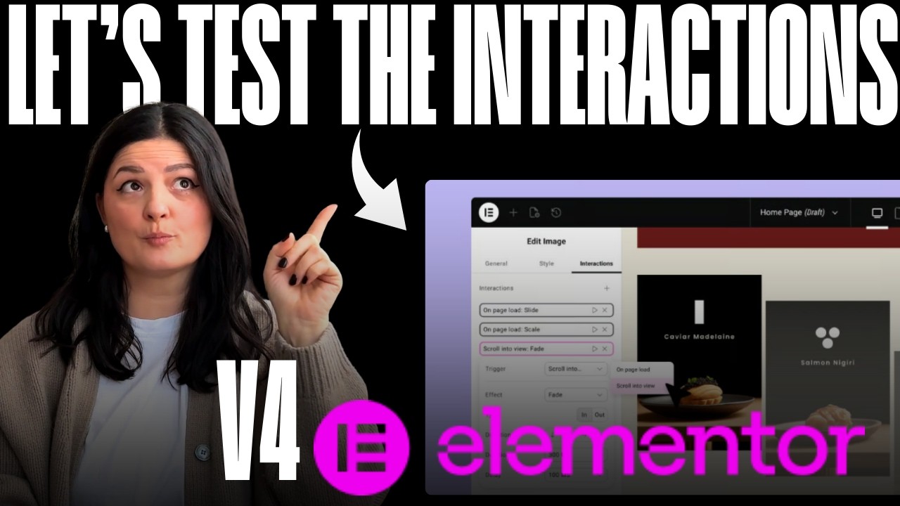 Elementor V4 — Первые шаги в использовании интерактивных элементов при загрузке страницы и при пр...