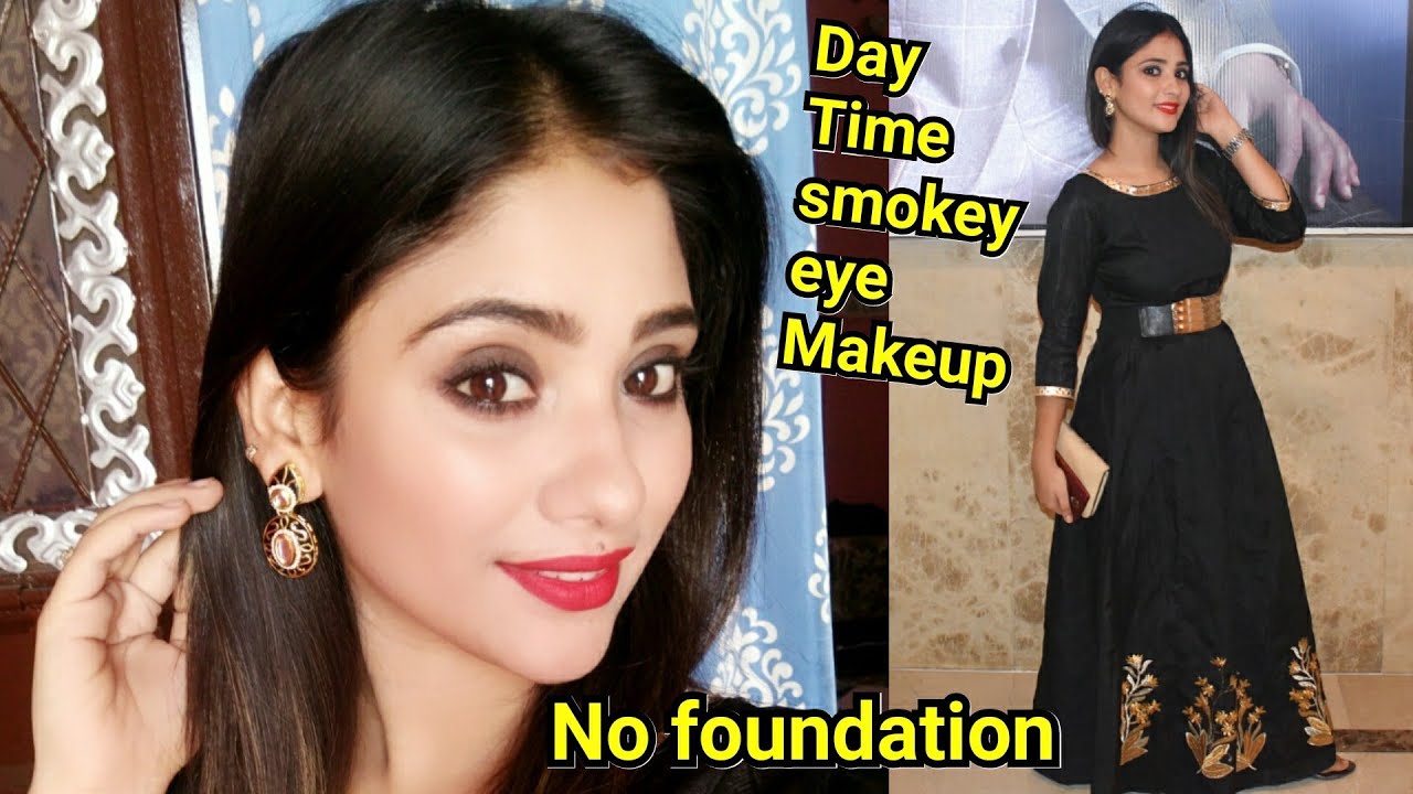 Day time smokey eyes Makeup  ||  black smokey eyes With red lips || shystyles